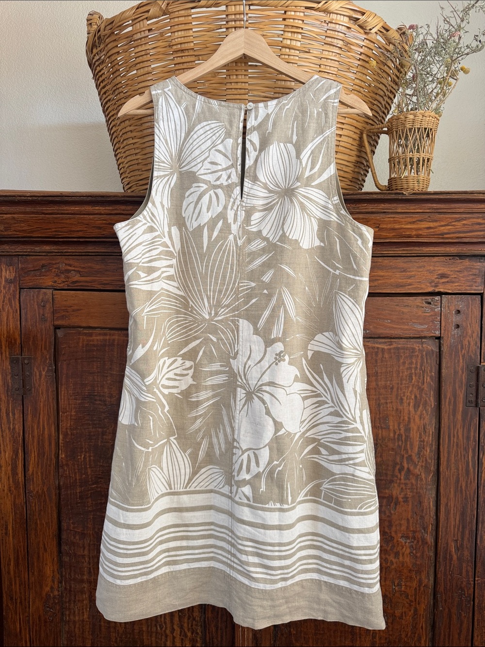 Tommy Bahama Large Linen fully lined with pockets tropical floral Shift Dress - Picture 7 of 9